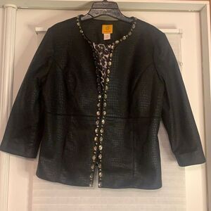 Ruby‎ Rd. Black Jacket Blazer Jewels Jeweled Size 10